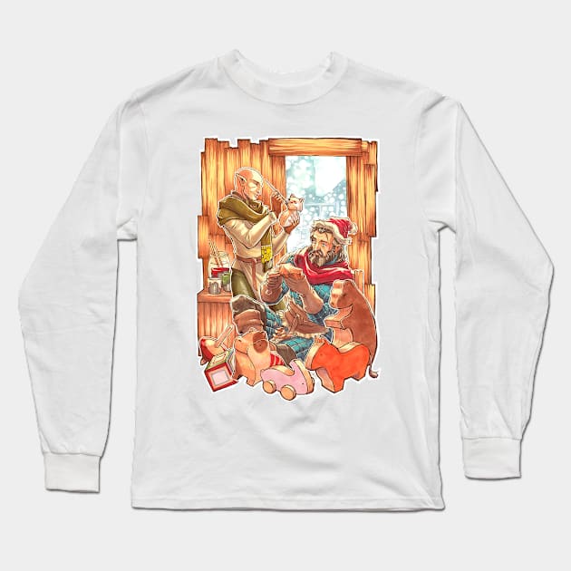 Winter Warmers: The Elf and the Toymaker Long Sleeve T-Shirt by aimoahmed